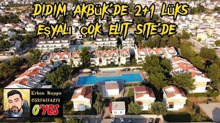 Didim Akbük'ün en elit sitesinde 2+1 düz ayak showroom kalitesinde,eşyalı harika bir ev güncel 2.250