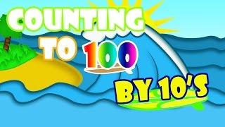 Counting to 100 by 10's - Count by 10s - Counting by 10 - Count by 10 to 100 - Fun Surf Theme