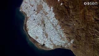 Greenhouses of the Campo de Dalías, Almería Province, Spain, filmed from space in 4K