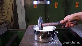 Crushing non-newtonian fluid with hydraulic press