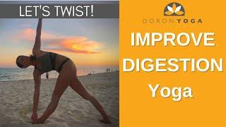 Yoga for digestion | 45 min class to improve digestion, reduce bloating and heaviness | Let's twist!