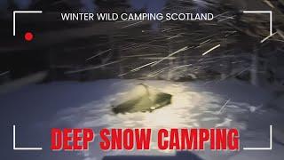 Wild camping Scotland. Sub zero camping in a heavy snow storm.