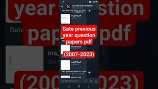 gate previous year question papers PDF (2007-2023)