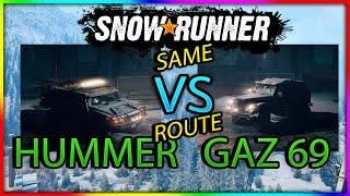 SnowRunner - Hummer H2 SUT vs GAZ 69A (Tuz 166) - Alaska