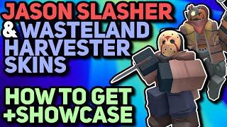 How to get Jason Slasher & Wasteland Harvester Skins + Showcase | Tower Defense Simulator