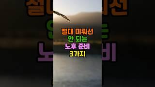 절대 미뤄선 안 되는 노후 준비 3가지 #지혜 #좋은글 #명언