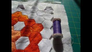 HAND QUILTING  EPP HEXAGON BASICS LESSON 5 How to hand quilt