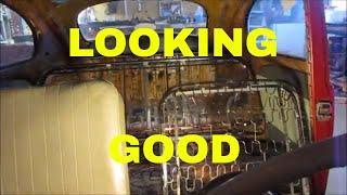 MORE PARTS INSTALLED FOR THE INTERIOR OF THE 1964 VW BUG