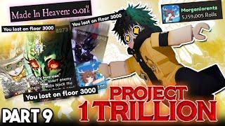 *5M Rolls* 3K Floors! and MIH!- Project 1 Trillion - Roblox Anime Card Battle Part 9