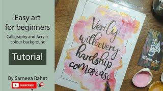 How to: Easy watercolor background and calligraphy | #DIY