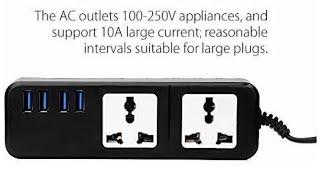 FLITZIP Overload Switch Surge Protector With 4 USB Slots and 2 Sockets 2 Sockets Extension Boards