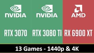 RTX 3070 vs RTX 3080 TI vs RX 6900 XT - 13 Games 1440p 4K