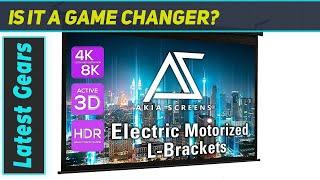 AKIA Screens 110 inch Motorized Electric Drop Down Projector Screen - Best 8K HD Option!
