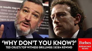 VIRAL GRILLINGS: Ted Cruz Does Not Hold Back Questioning Witnesses In Senate Hearings | 2024 Rewind