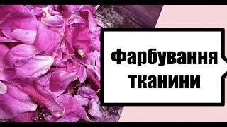 Вишивка хрестом. Фарбування тканини пелюстками півоній