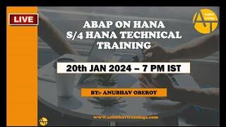 SAP ABAP on HANA cum S4HANA Live Training with CDS Views, AMDP, Fiori Elements, BOPF by Anubhav