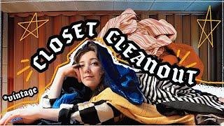 EXTREME CLOSET CLEAN OUT  decluttering my thrifted wardrobe!