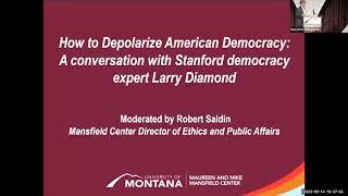 How to Depolarize American Democracy: A conversation with Stanford democracy expert Larry Diamond