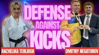 Karate Training - Defense against kicks. Anzhelika Terliuga & Dmitriy Negaturov