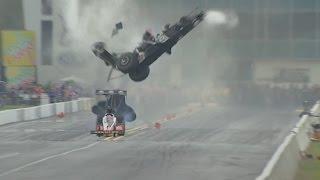 Larry Dixon walks away from a spectacular crash in Gainesville #NHRA