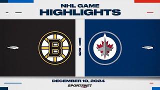 NHL Highlights | Bruins vs. Jets - December 10, 2024