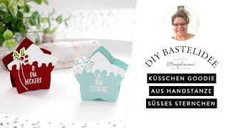 DIY Weihnachtliches Goodie für ein Schoko Küsschen aus der Handstanze Süsses Sternchen basteln