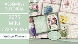 2025 Vintage Flower Mini Calendar | Tutorial | Junk Journal Printables from Sweet Vintage Prints