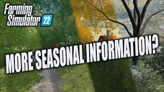 FS22 | FIRST LOOK AT SEASONAL CYCLES? | MORE SEASONAL INFORMATION?| Farming Simulator 22.