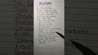 Believer - Imagine dragons #trendings #foru #lyrics #songs #lyrics4u