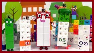 Building DIY Numberblocks Mathlink Cubes 11 to 20