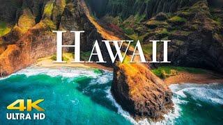 FLYING OVER HAWAII (4K UHD) Amazing Beautiful Nature Scenery with Relaxing Music | 4K VIDEO ULTRA HD