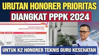 JANGAN SALAH DAFTAR..! URUTAN PRIORITAS PENGANGKATAN HONORER TEKNIS K2 GURU KESEHATAN JADI PPPK