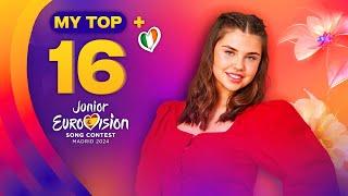 Junior Eurovision 2024: MY TOP 16 (so far) [NEW]