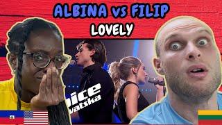 REACTION TO Albina vs. Filip - Lovely (Live on The Voice Croatia Battles) | FIRST TIME HEARING