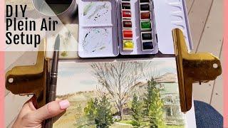 Easy DIY CHEAP Plein Air Urban Sketching Setup and Demo