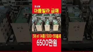 효성동 아름빌라 급매 6500, 방3,화1, 월세500 35안고, 올수리된집, 4층, 쇼츠, shorts