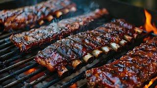 Juicy Grilled Pork Ribs Recipe | Korean BBQ Street Food  Must-Try Barbecue Feast!