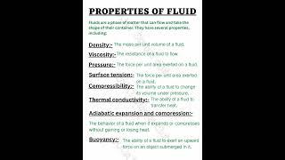 properties of fluid | fluid mechanics | Chemical Engineering #notes