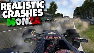 REALISTIC F1 CRASHES MONZA!