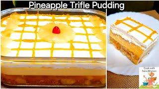 Christmas Special Pineapple Trifle Pudding | No Bake Easy Party Dessert for #christmas and #newyear