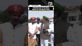 Posters set up in Gujarat’s Bhuj ahead of PM Modi’s visit