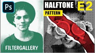 Filter Gallery Halftone Pattern Photoshop | Episode 2 | Reticulation, clipping mask, Film Grain