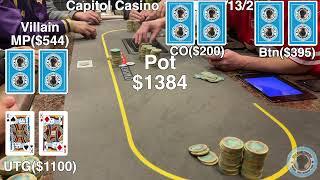 Crazy 4 Way All In Preflop, $1700 pot.  poker vlog 89