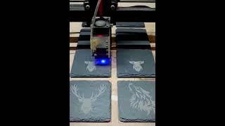 Engraving slate coasters #diodelaser #slate #laserengraving #coaster