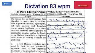 #409 :: Shorthand Dictation 80 wpm in English By MJK Stenographer