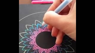 Sakura gellyroll pens Moonlight: mandala drawing