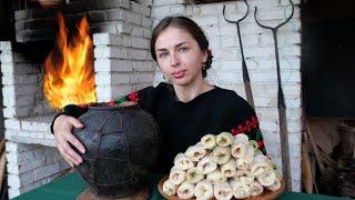 Woman in the village is cooking 5 amazing meat recipes for Christmas. Ukrainian food