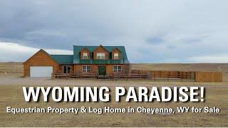 17-Acre Equestrian Property with Log Home in Cheyenne, Wyoming