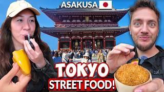 STREET FOOD TOUR in Traditional TOKYO! (Asakusa, Japan)