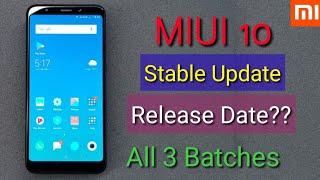 Miui 10 Global Stable update release date | India | Supported Smartphone list | miui 10 release date